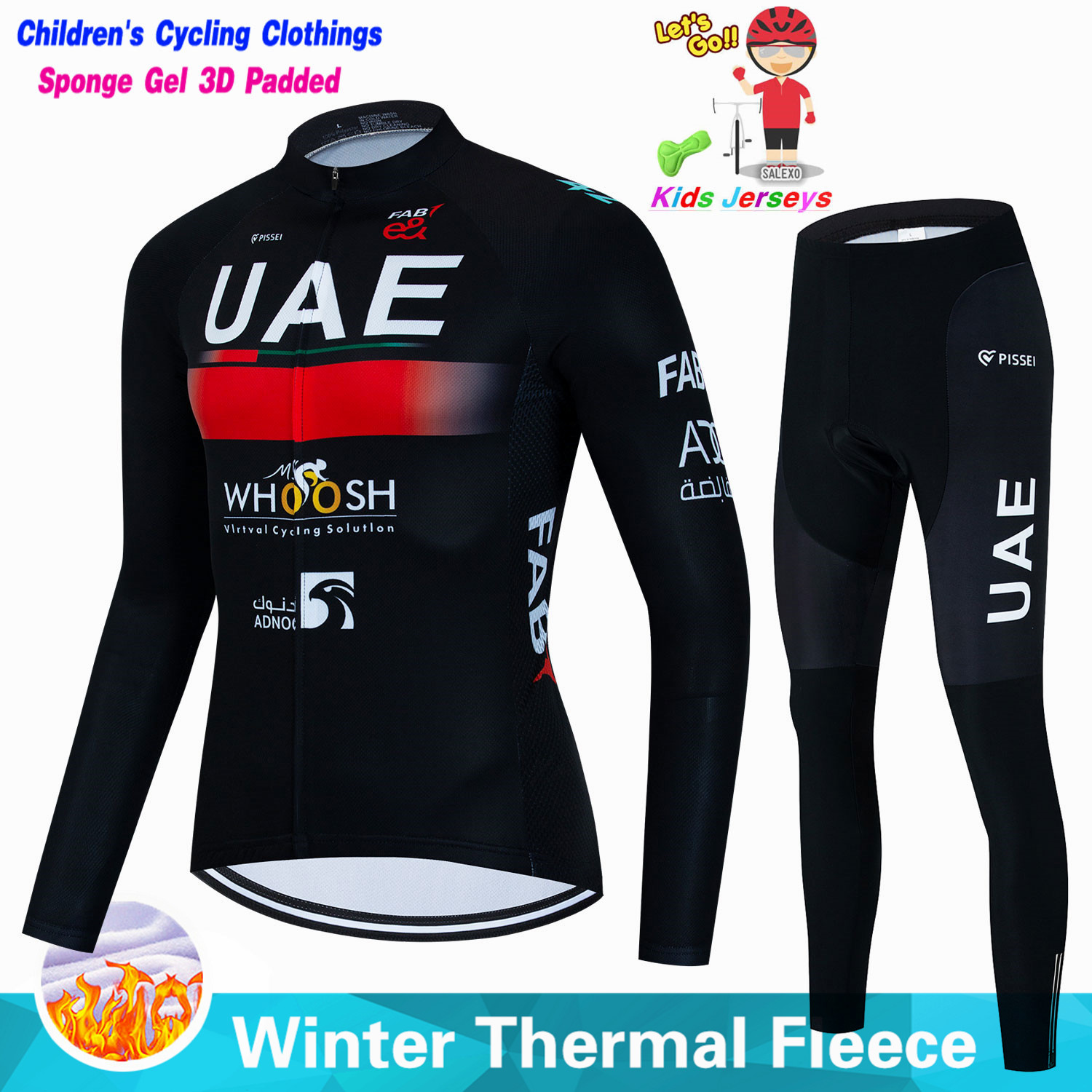 Cycling Gear Jersey - Uae enfants hiver polaire cyclisme Jersey