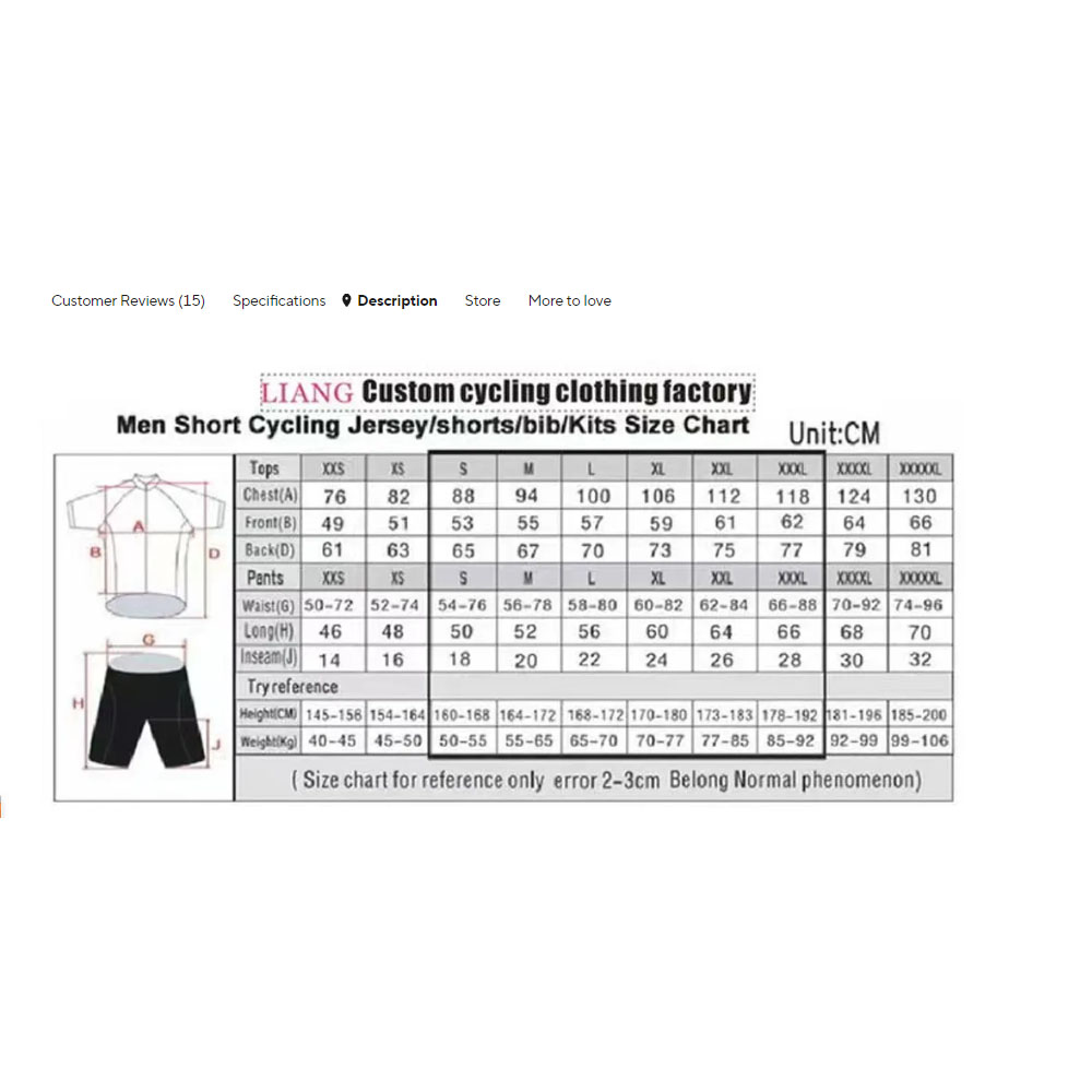 Ensemble de maillot de cyclism - Cycling Gear Jersey avis et prix